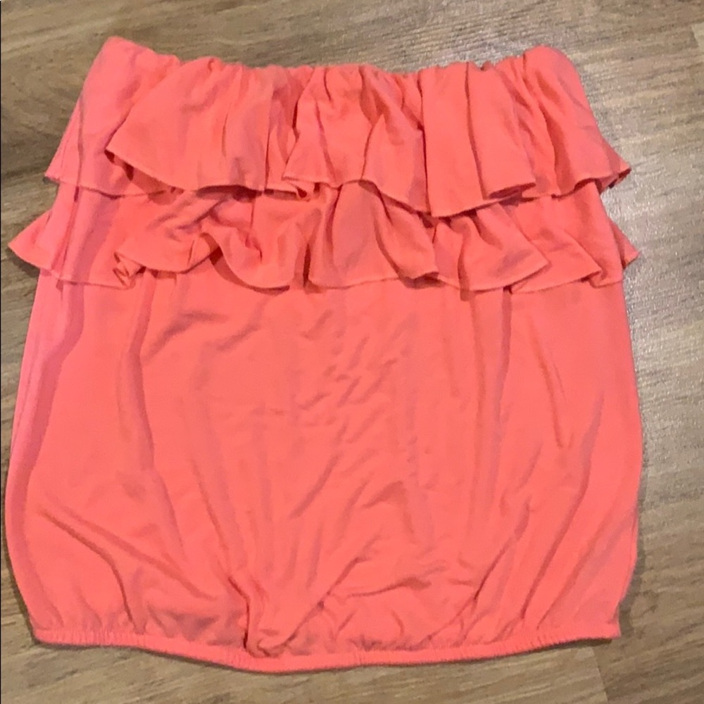 American Eagle Coral Strapless Shirt